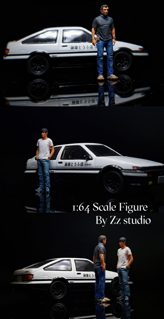 Zz Studio 1/64 Figure Model Movie Version - Father Son Driver Collection Miniature Hand-painted