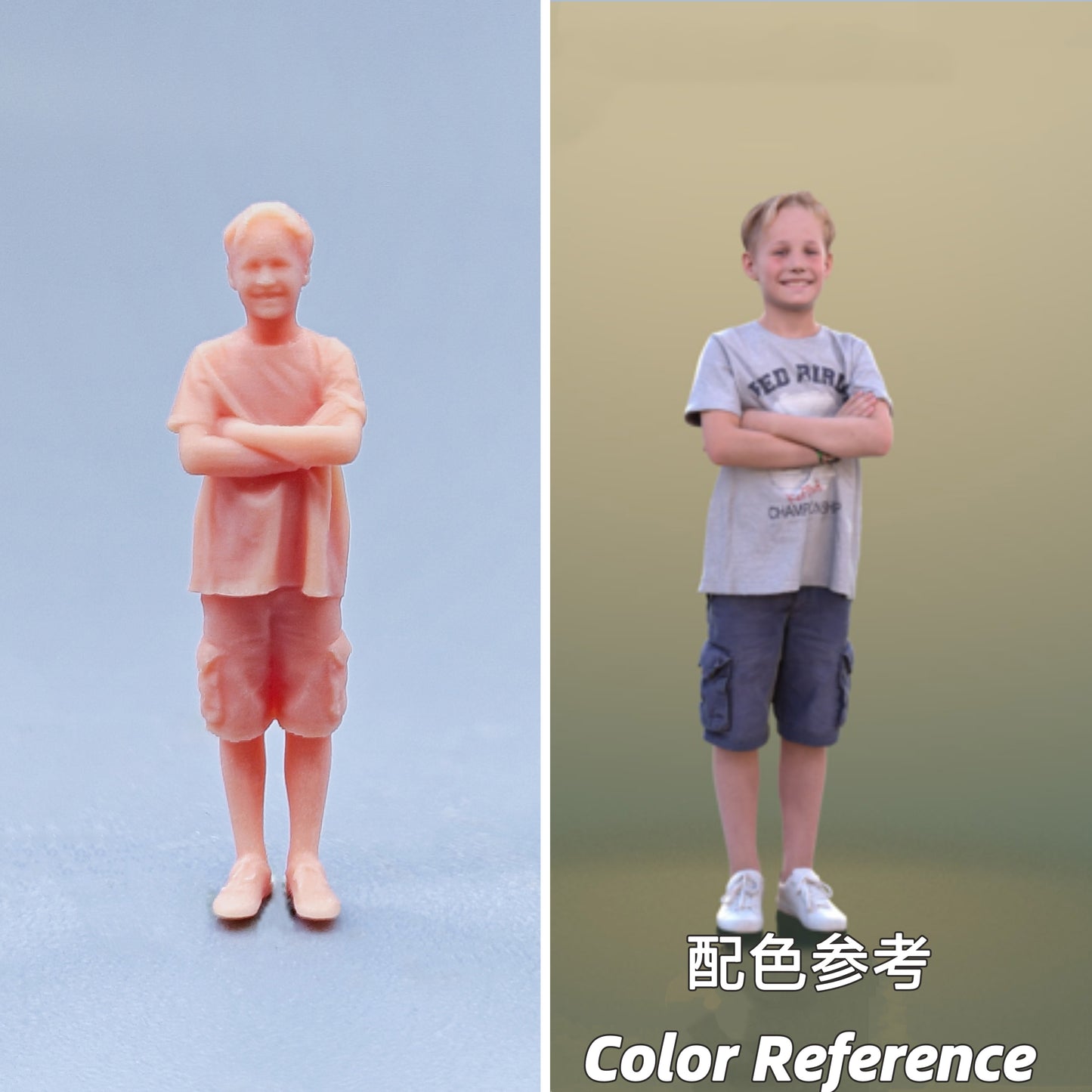 1/64 1/43 Figurines Scale Model Resin Hug Your Chest with Both Hands Child Uncolored Miniatures Diorama Hand-painted D305