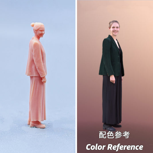 1/64 1/43 Figurines Scale Model Resin Turn  Head and Smiling Woman Uncolored Miniatures Diorama Hand-painted D315