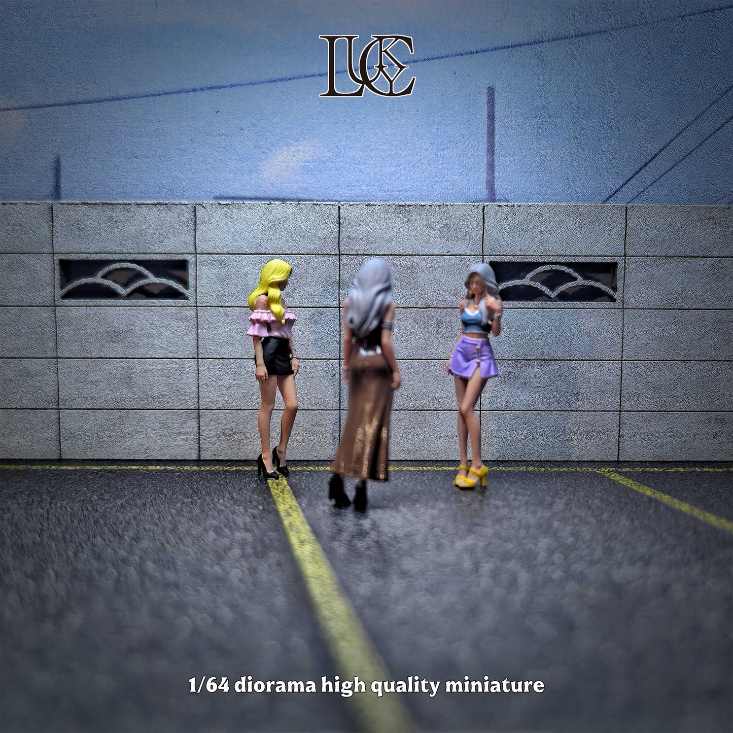 Lucky Studio 1/64 Scale Figurines Model  Triplets Three Sisters Trio Collection Miniature Hand-painted