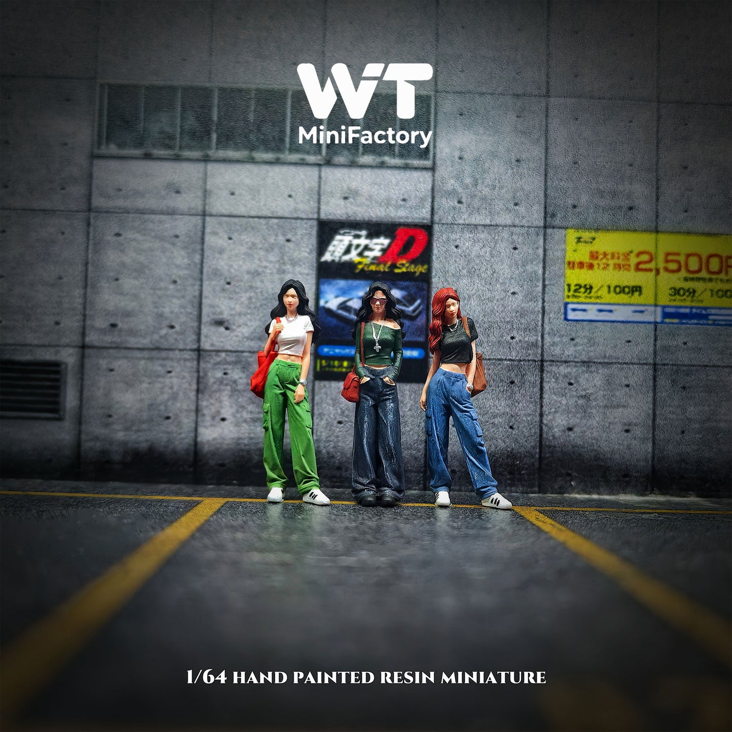 WT Minifactory 1/64 Scale Figurines Model Bag Girl 02 Trio Collection Miniature Hand-painted