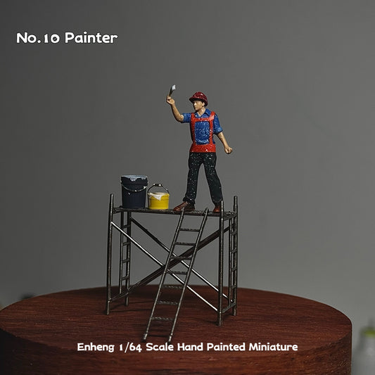 Enheng  1/64 Scale Figurines Model No.10 Painters' Kit Collection Miniature Hand-painted