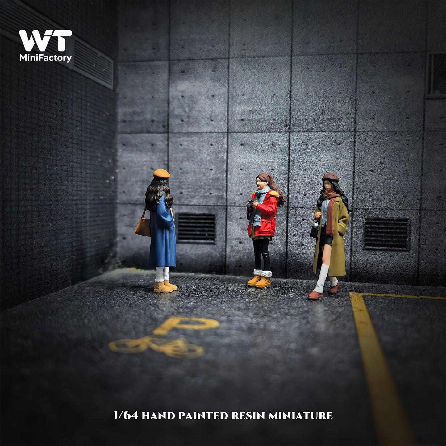 WT Minifactory 1/64 Scale Figurines Model Winter Girls Trio Collection Miniature Hand-painted