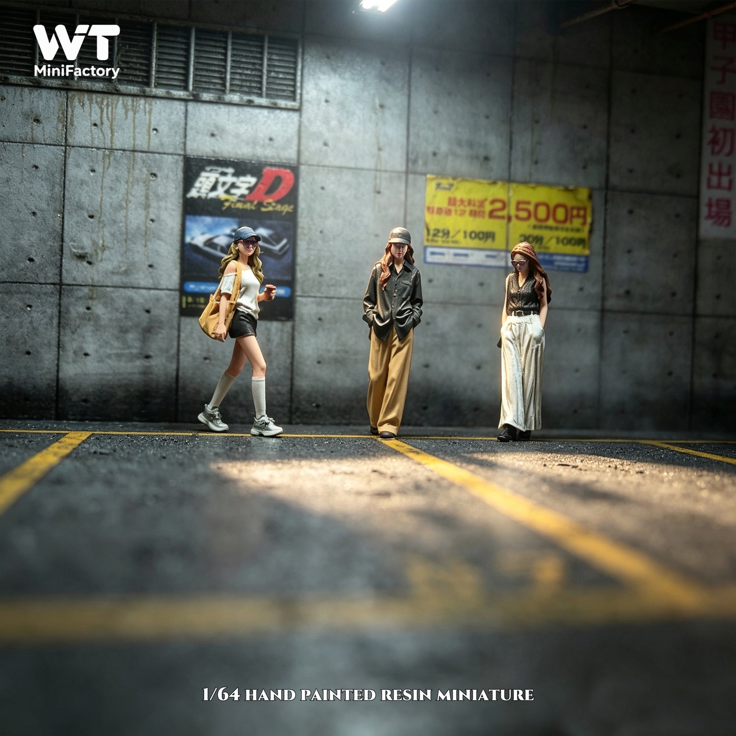 WT Minifactory 1/64 Scale Figurines Model The Walking Beauty Trio Collection Miniature Hand-painted