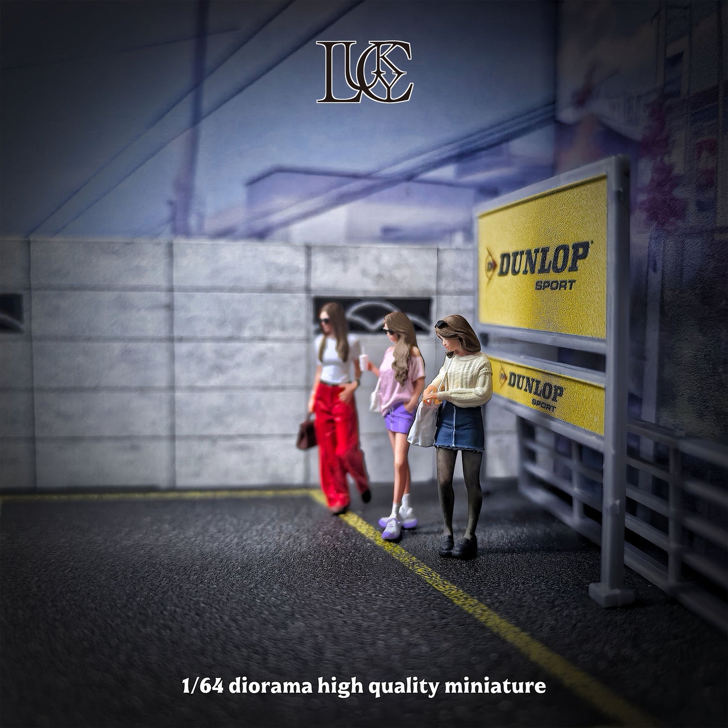 Lucky Studio 1/64 Scale Figurines Model Shopping Sunglasses Female Trio Collection Miniature Hand-painted
