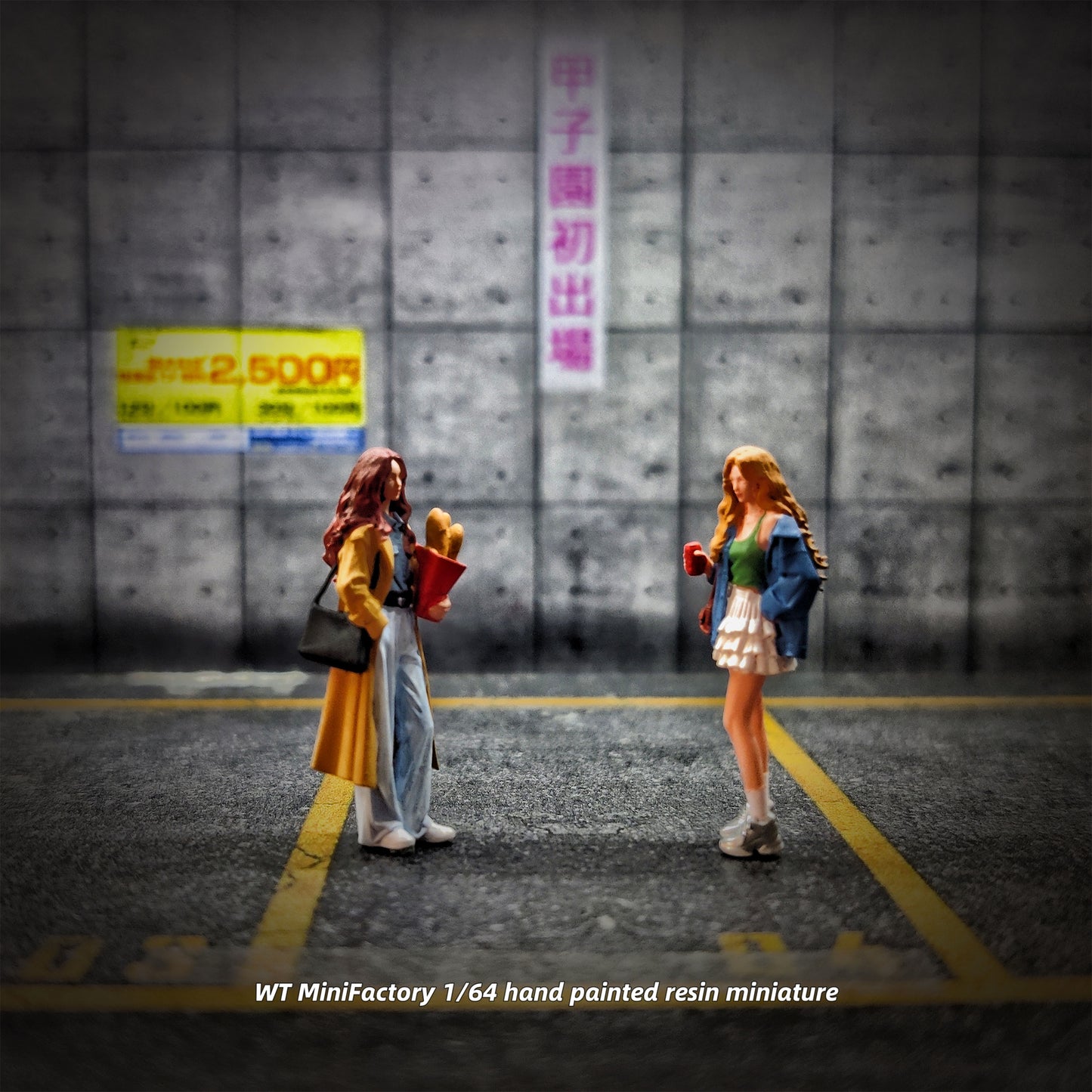 WT Minifactory 1/64 Scale Figurines Model Bread Girls Duo Miniature Hand-painted