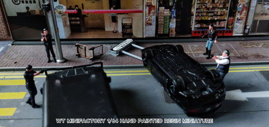 WT Minifactory 1/64 Scale Figurines Model  Hong Kong-style Police and Gang Ster Collection Miniature Hand-painted