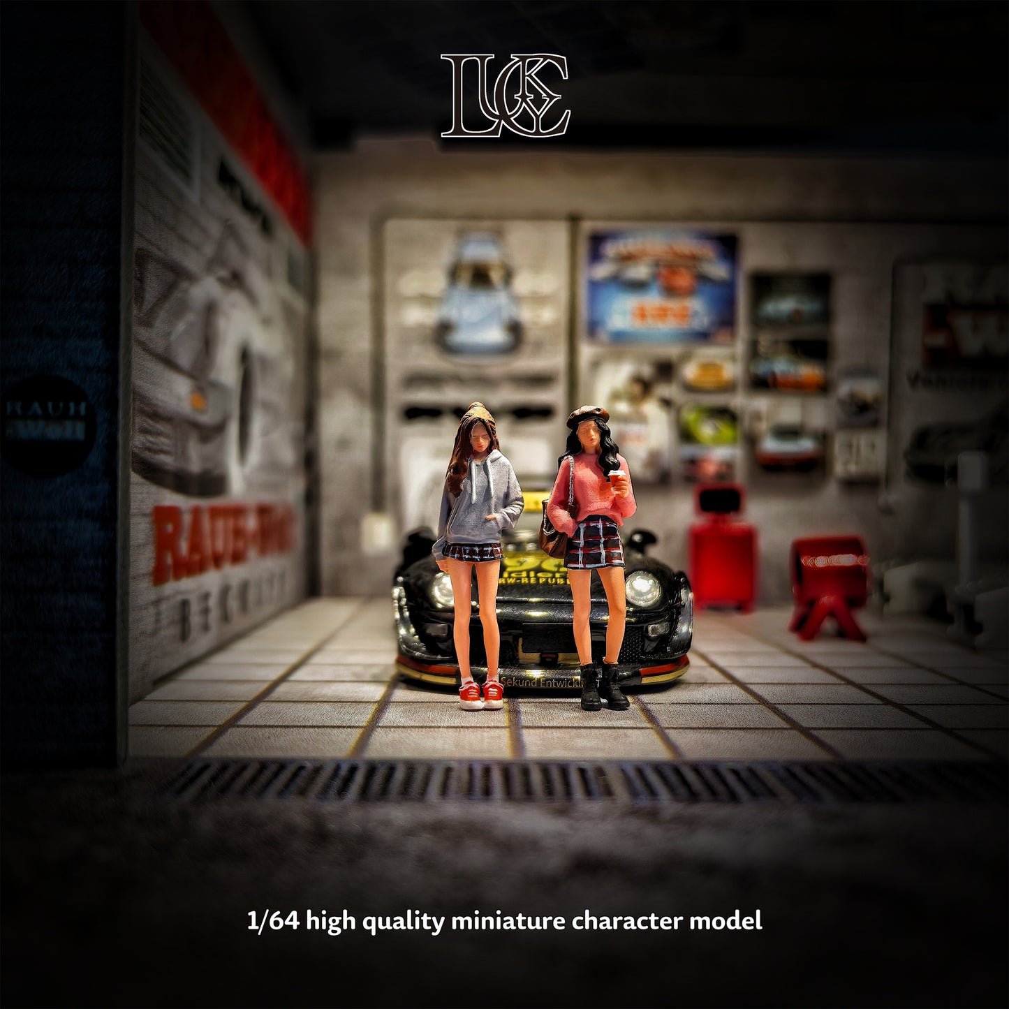 Lucky Studio 1/64 Scale Figurines Model Showdown Sisters Duo Collection Miniature Hand-painted