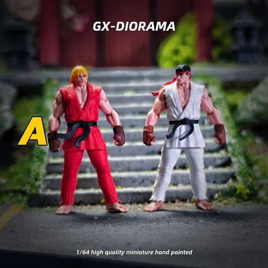 GX-DIORAMA 1/64 Figure Model Street Fighter Series Long&Ken Duo CollectionMiniature Hand-painted