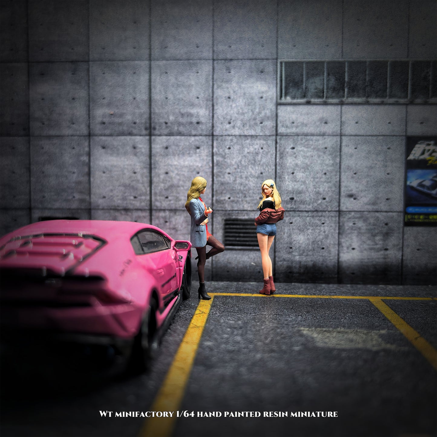 WT Minifactory 1/64 Scale Figurines Model The Smoking Girls Duo Collection Miniature Hand-painted