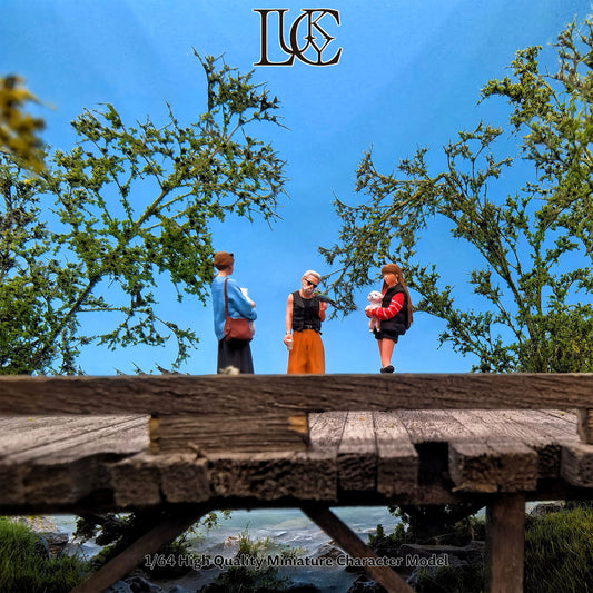 Lucky Studio 1/64 Scale Figurines Model  Cat, Dog, and Bird Pet Set  Collection Miniature Hand-painted