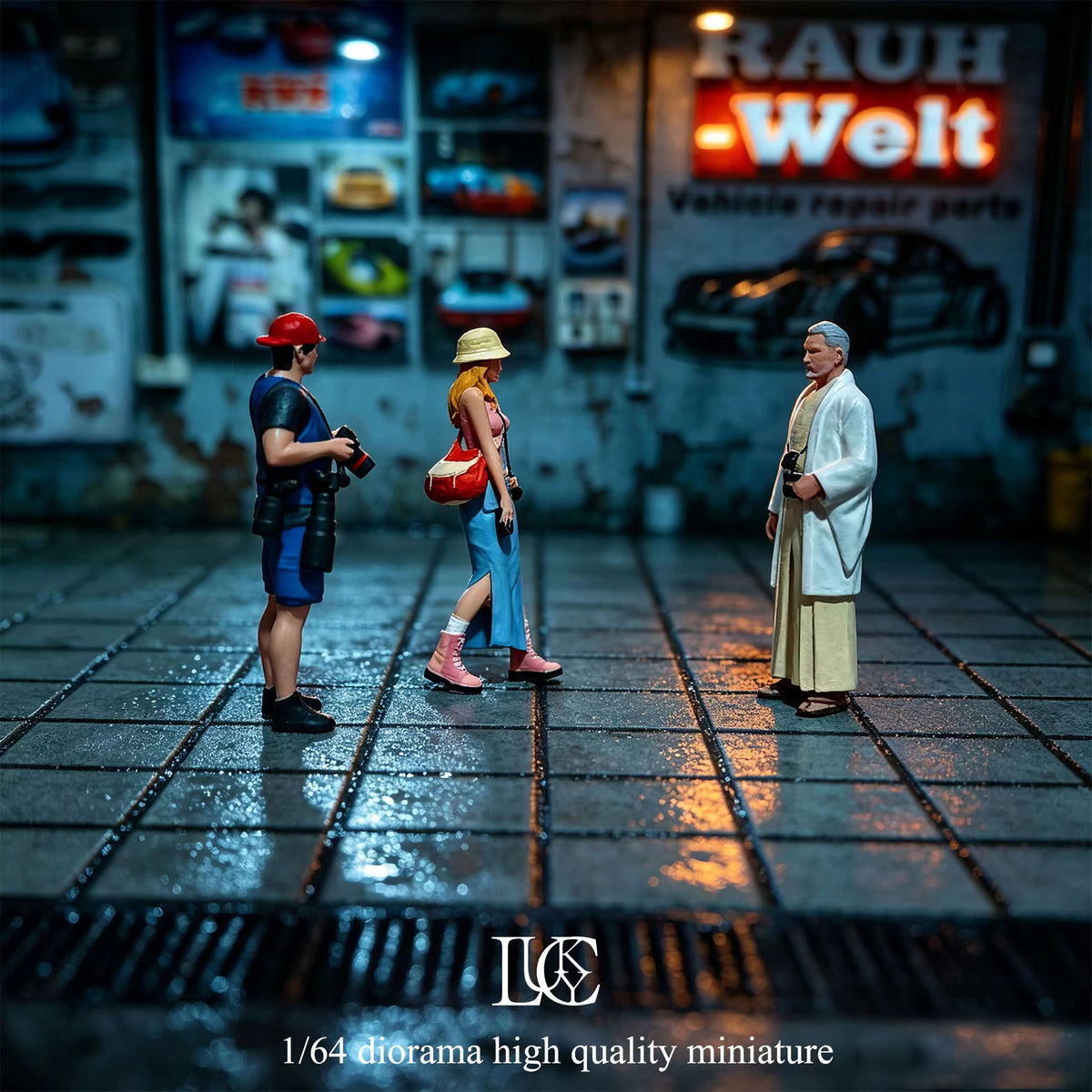 Lucky Studio 1/64 Scale Figurines Model Auction Trio Set Collection Miniature Hand-painted