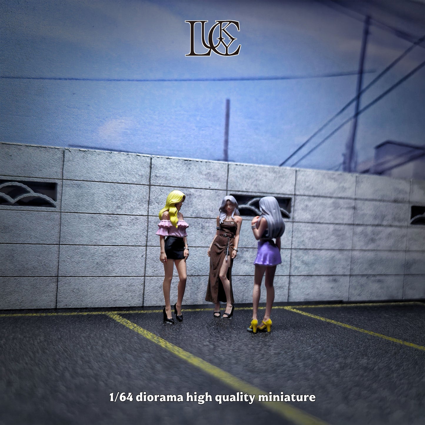 Lucky Studio 1/64 Scale Figurines Model  Triplets Three Sisters Trio Collection Miniature Hand-painted