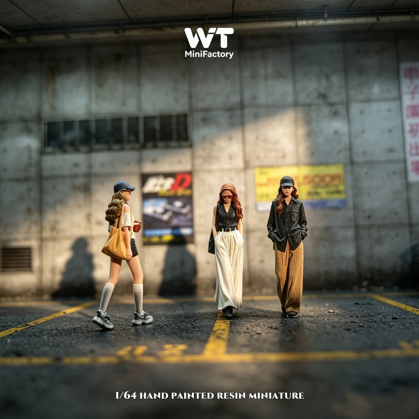 WT Minifactory 1/64 Scale Figurines Model The Walking Beauty Trio Collection Miniature Hand-painted