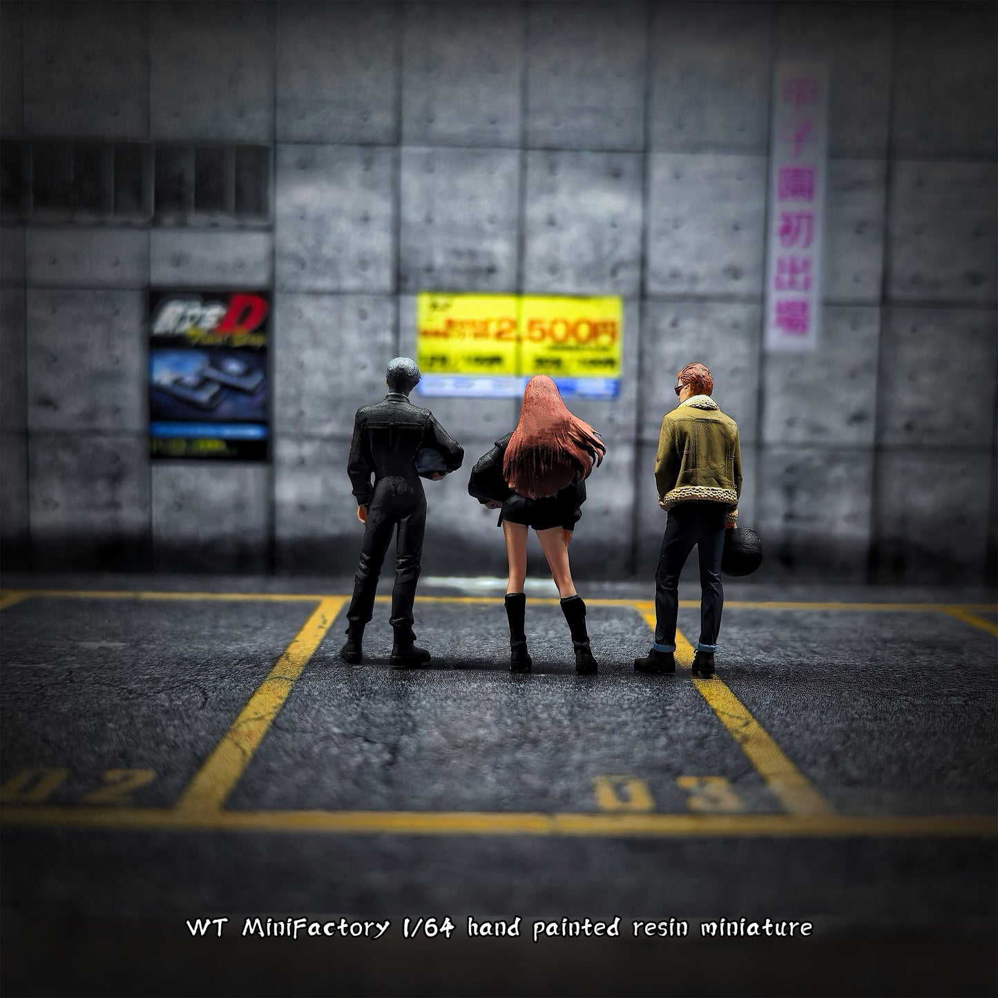 WT Minifactory 1/64 Scale Figurines Model Rider Holding A Helmet 03 Trio Collection Miniature Hand-painted