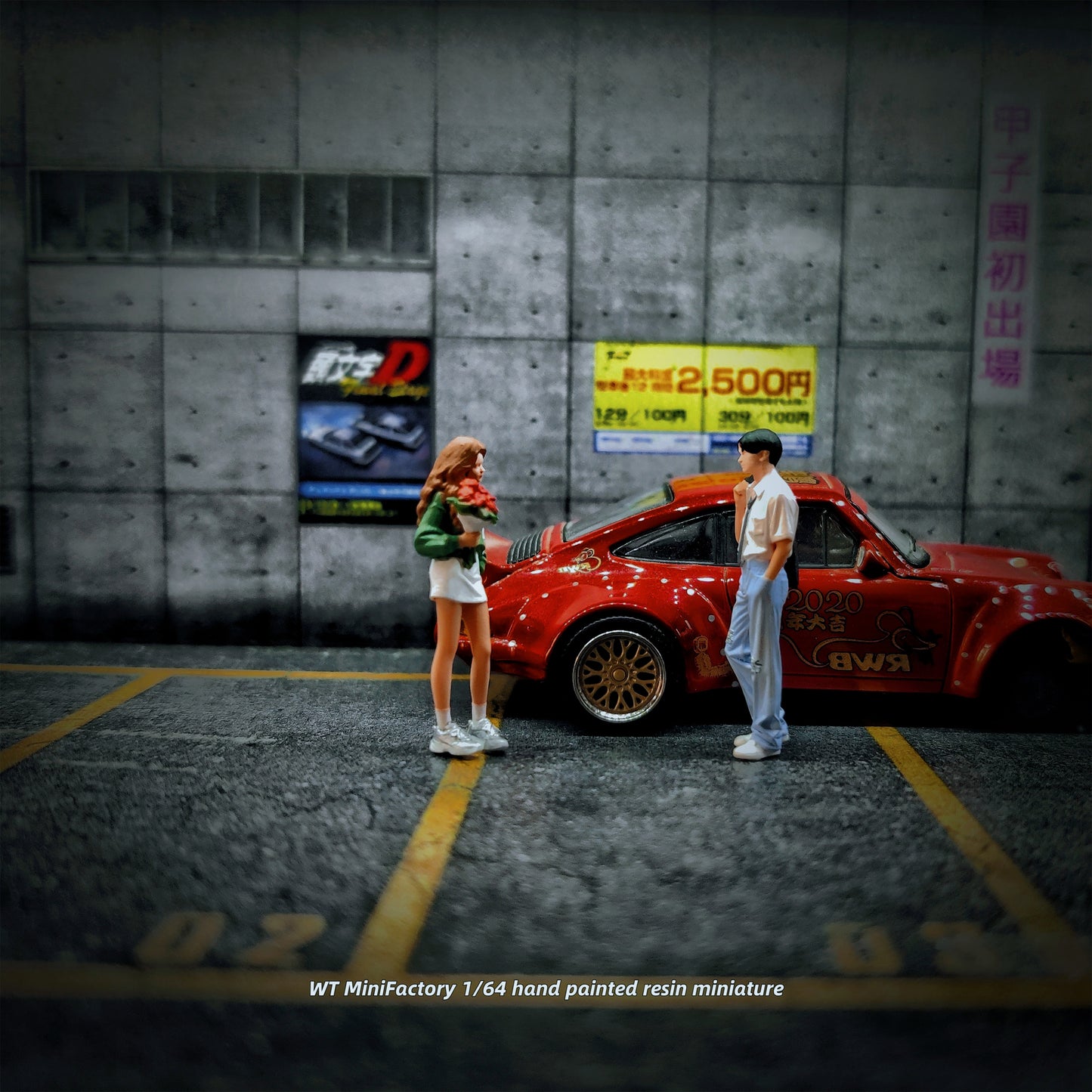 WT Minifactory 1/64 Scale Figurines Model Couple Giving Flowers Duo Collection Miniature Hand-painted