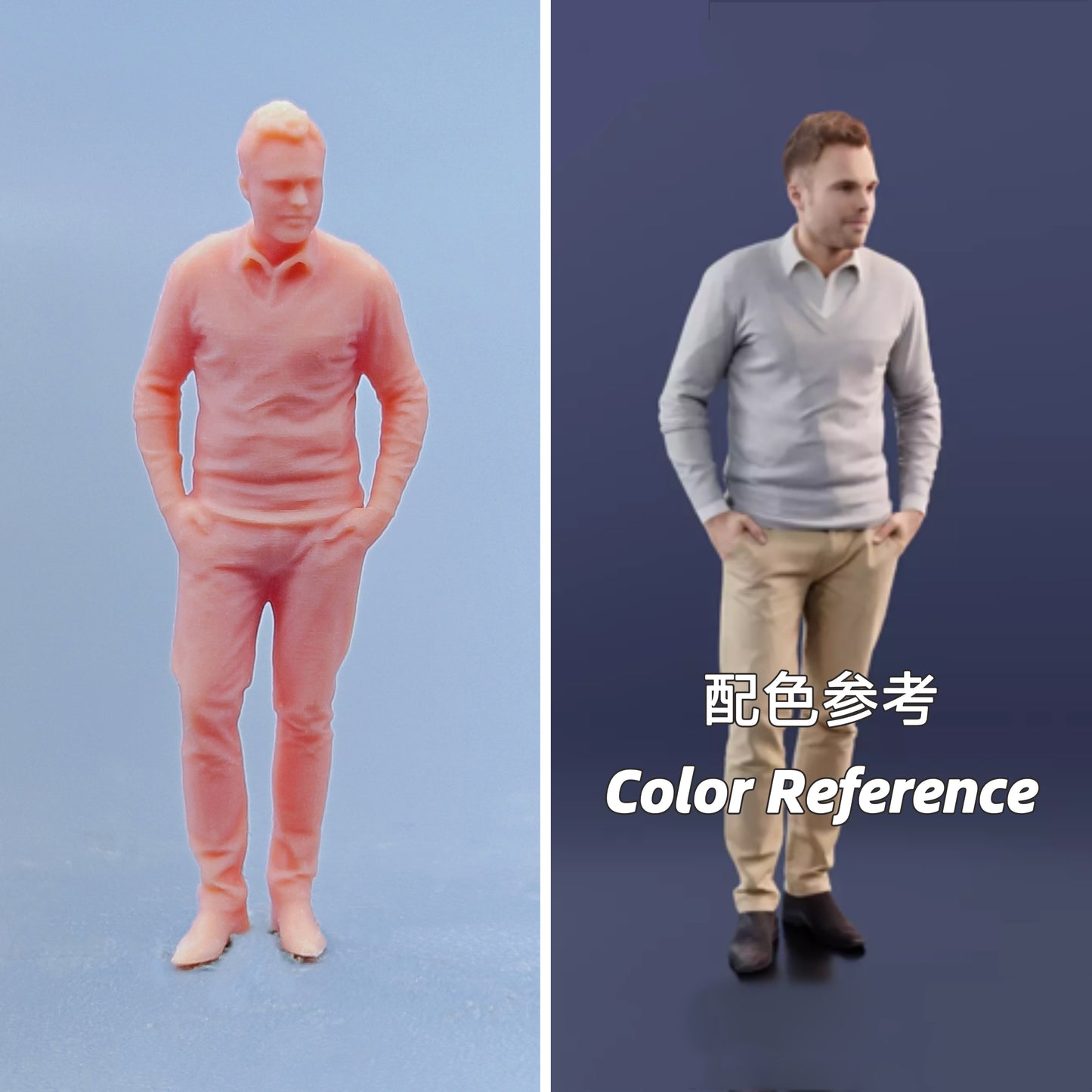 1/64 1/43 Figurines Scale Model Resin Standing Posture with Hands in Pockets Male Uncolored Miniatures Diorama Hand-painted D317