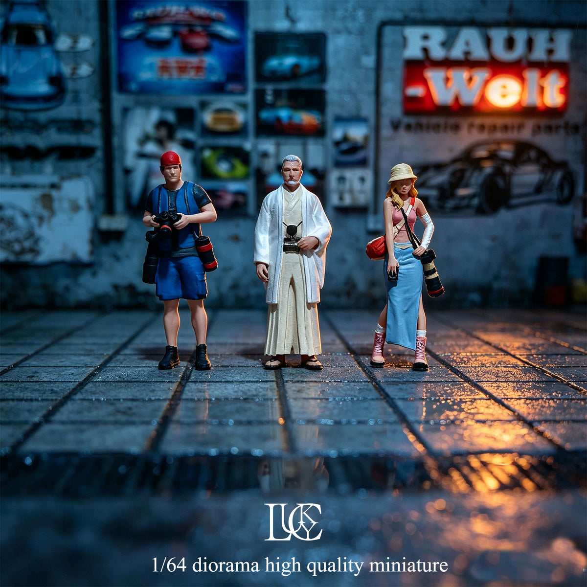 Lucky Studio 1/64 Scale Figurines Model Auction Trio Set Collection Miniature Hand-painted