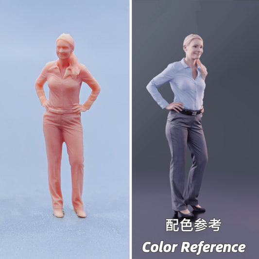 1/64 1/43 Figurines Scale Model Resin Woman with Hands on Hips Uncolored Miniatures Diorama Hand-painted D313