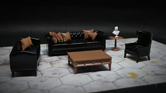 WX-MADE 1/64 Scale Figurines Model 6-piece Set of Accessories Sofa Collection Miniature Hand-painted