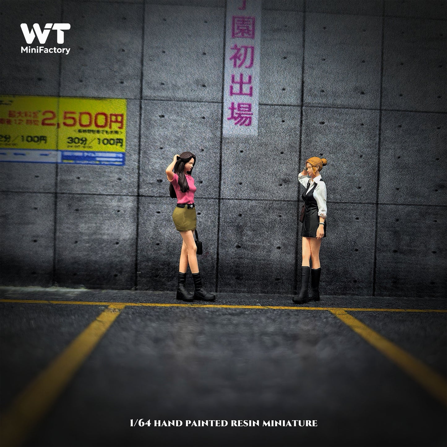 WT Minifactory 1/64 Scale Figurines Model The Hair-Tossing Girls Duo Collection Miniature Hand-painted