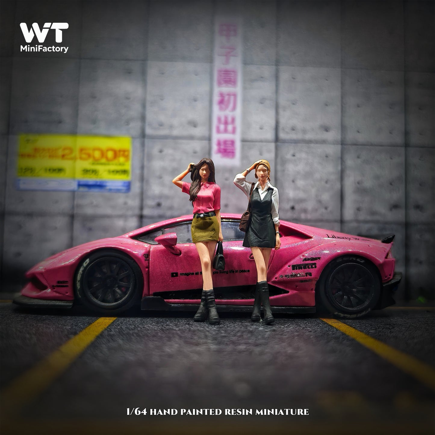 WT Minifactory 1/64 Scale Figurines Model The Hair-Tossing Girls Duo Collection Miniature Hand-painted