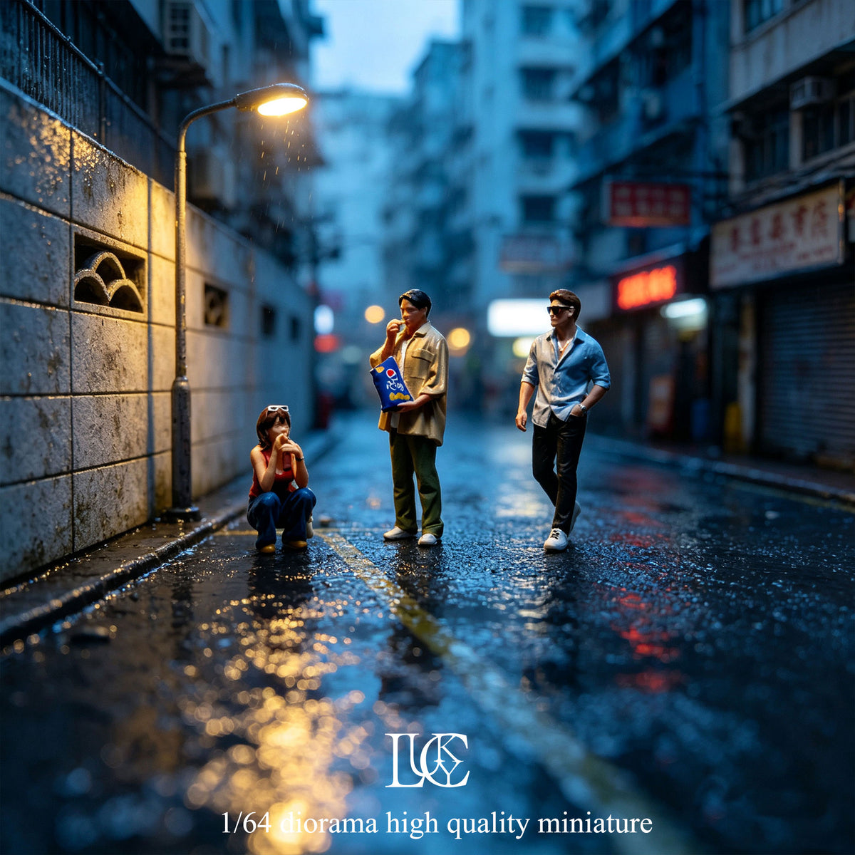 Lucky Studio 1/64 Scale Figurines Model The Trio of Foodies Collection Miniature Hand-painted