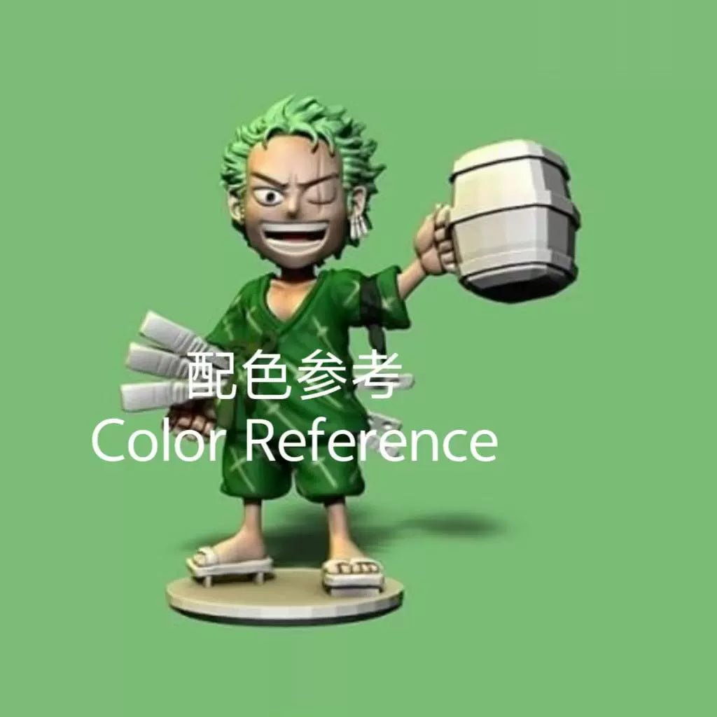 1/64 1/43 Figurines Scale Model Resin Q-version Drinking Zoro‌ Uncolored Miniatures Diorama Hand-painted C118