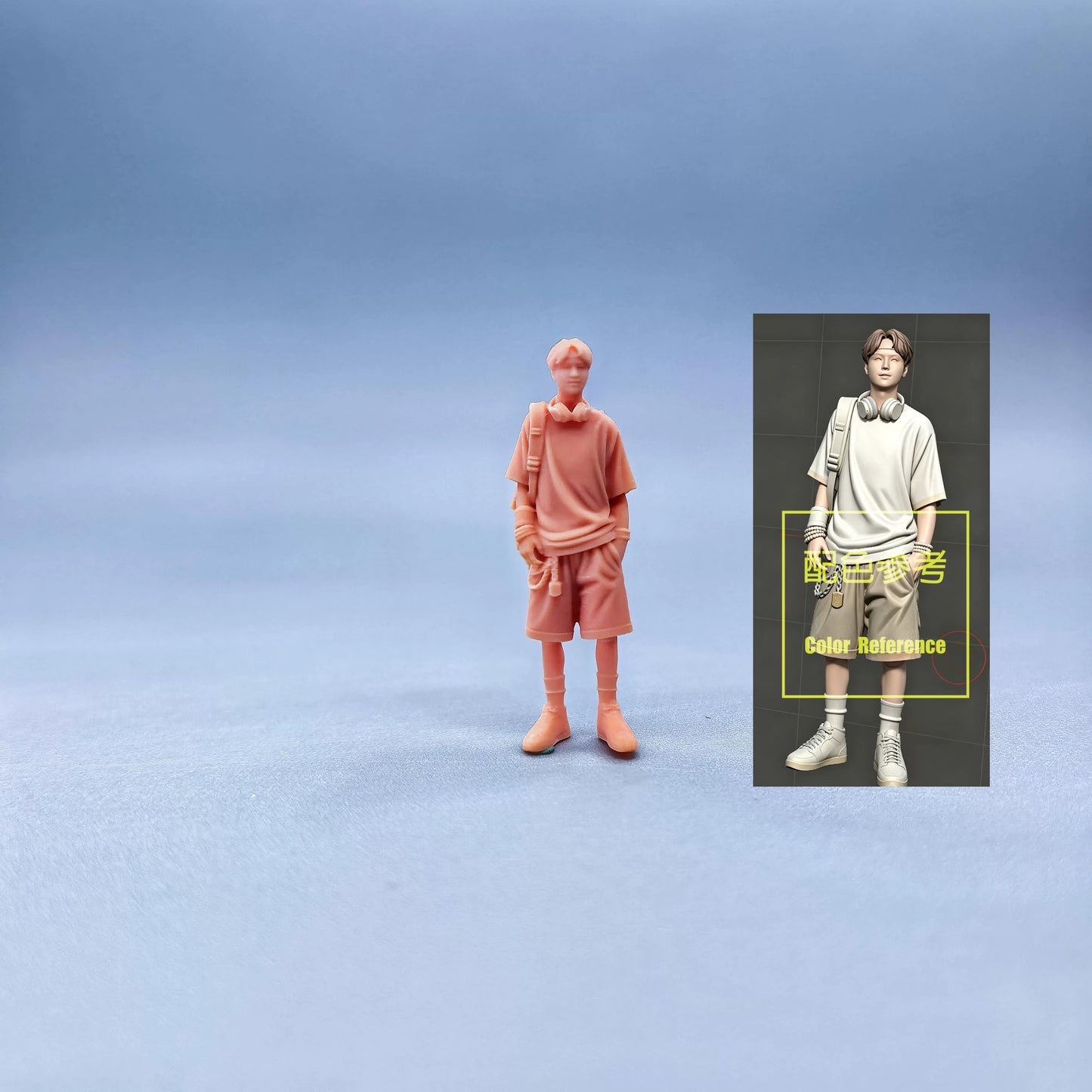 1/64 1/43 Figurines Scale Model Resin Dopamine Sunshine Trendy Male Uncolored Miniatures Diorama Hand-painted W708