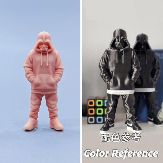 1/64 1/43 Figurines Scale Model Resin Hoodie Black Warrior Uncolored Miniatures Diorama Hand-painted C905