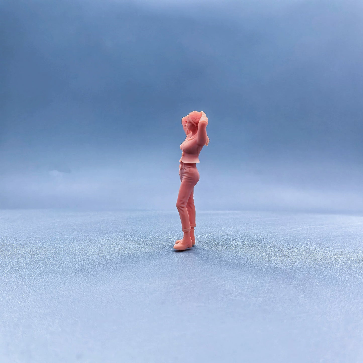 1/64 1/43 Figurines Scale Model Resin Hairtied Beauty Uncolored Miniatures Diorama Hand-painted W634