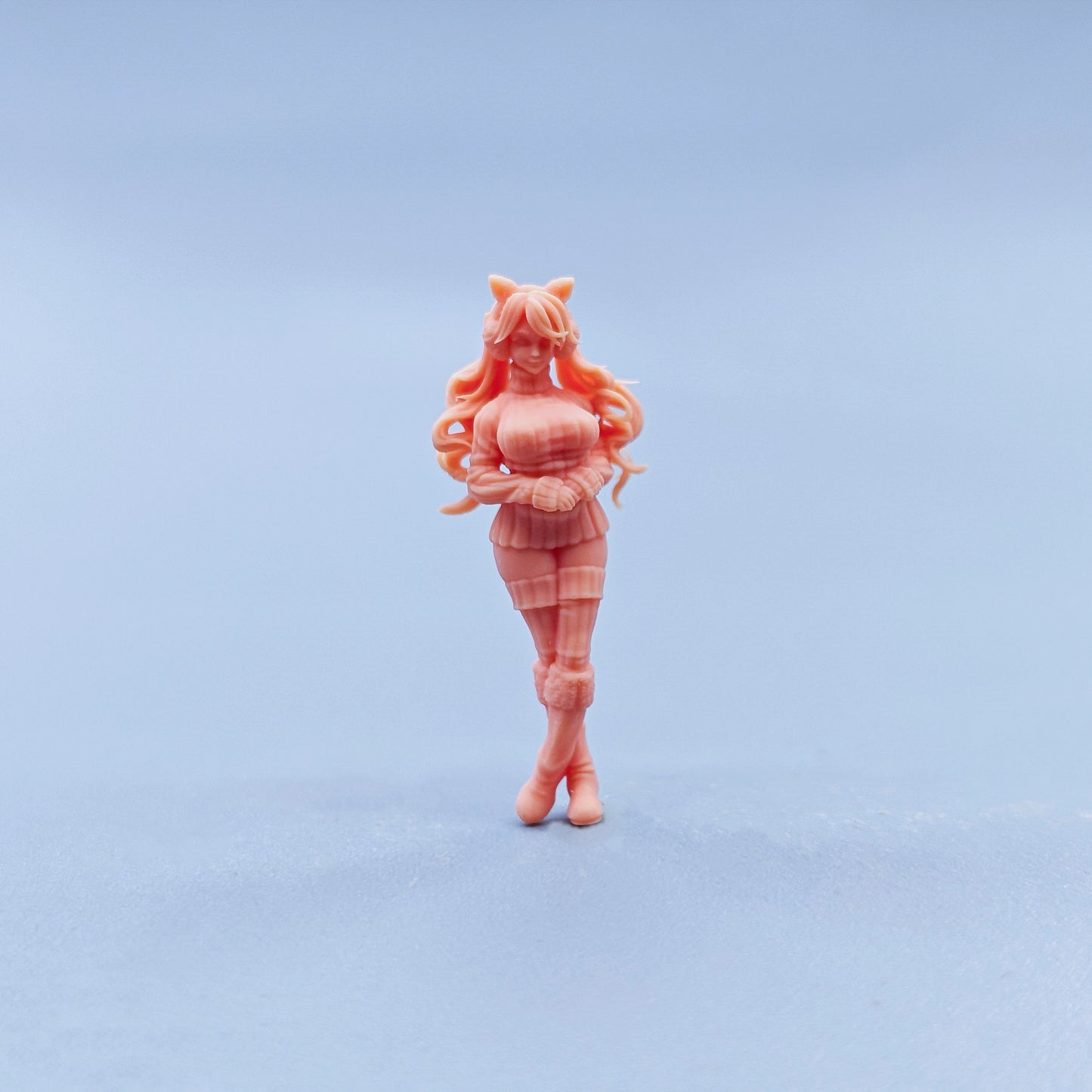 1/64 1/43 Figurines Scale Model Resin Winter Outfit Shy Girl Uncolored Miniatures Diorama Hand-painted D825