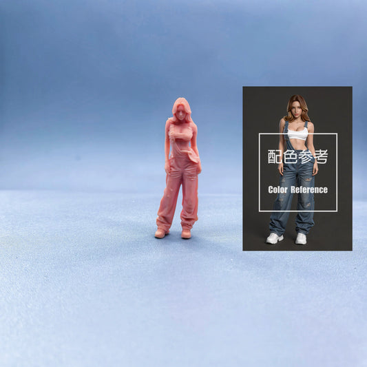 1/64 1/43 Figurines Scale Model Resin Strap Pants Beauty Uncolored Miniatures Diorama Hand-painted W631