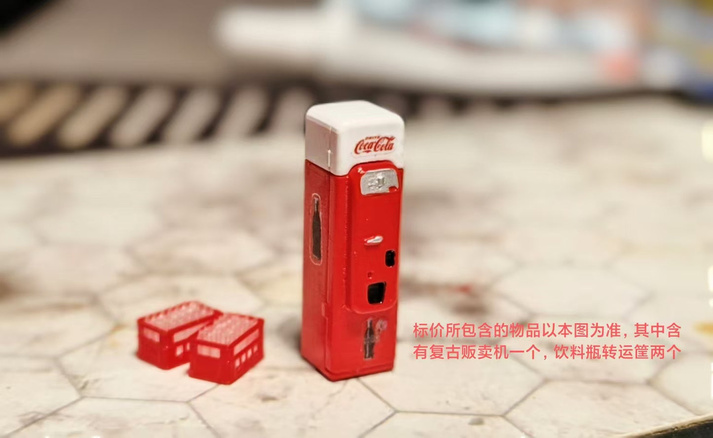 WX-MADE 1/64 Scale Figurines Model New Retro Cola Vending Machine Collection Miniature Hand-painted