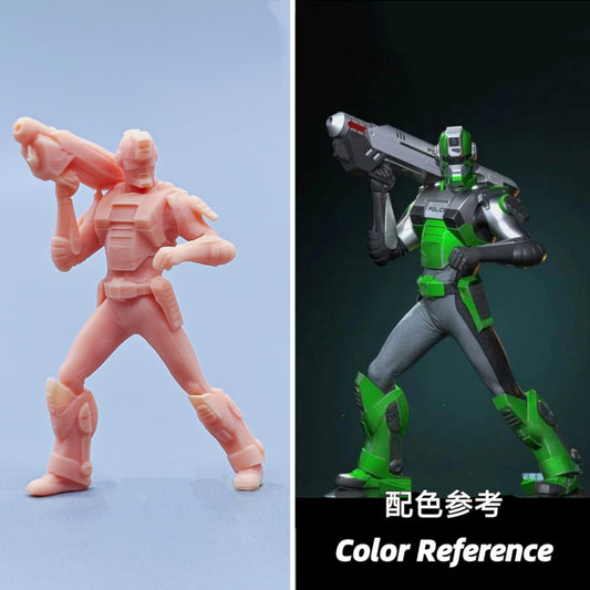 1/64 1/43 Figurines Scale Model Resin Green Warriors Carrying Cannons Uncolored Miniatures Diorama Hand-painted D606