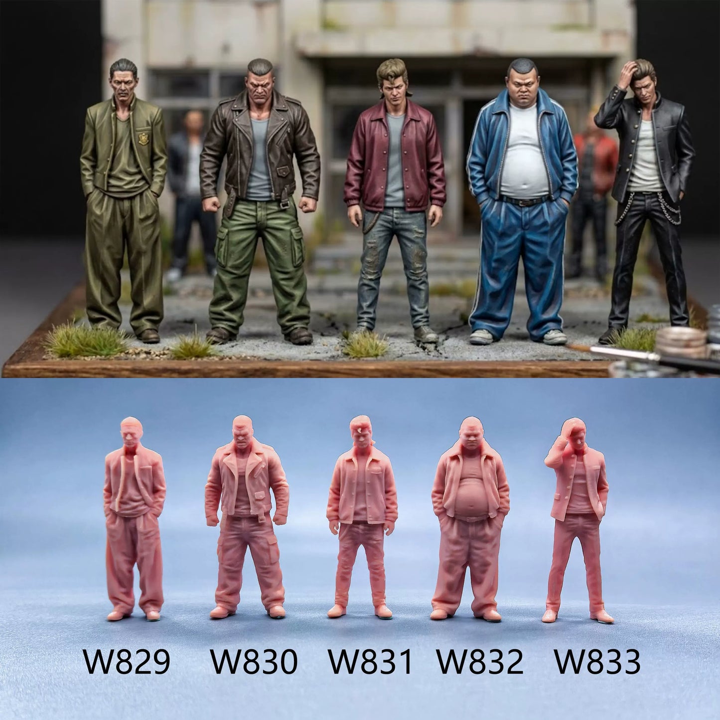1/64 1/43 Figurines Scale Model Resin Passionate Universities Uncolored Miniatures Diorama Hand-painted W829 W833