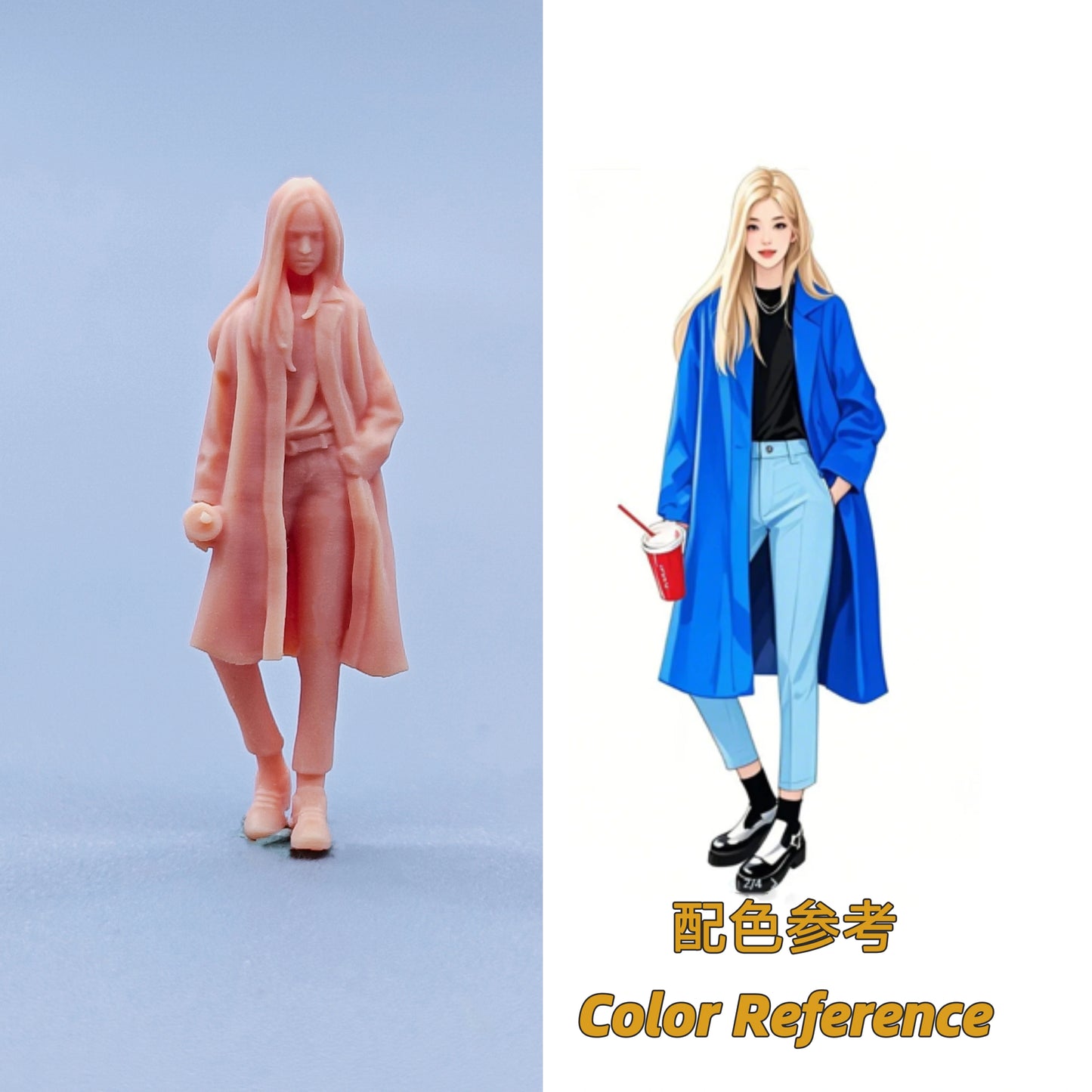 1/64 1/43 Figurines Scale Model Resin Take Milk Tea Girl Uncolored Miniatures Diorama Hand-painted C709