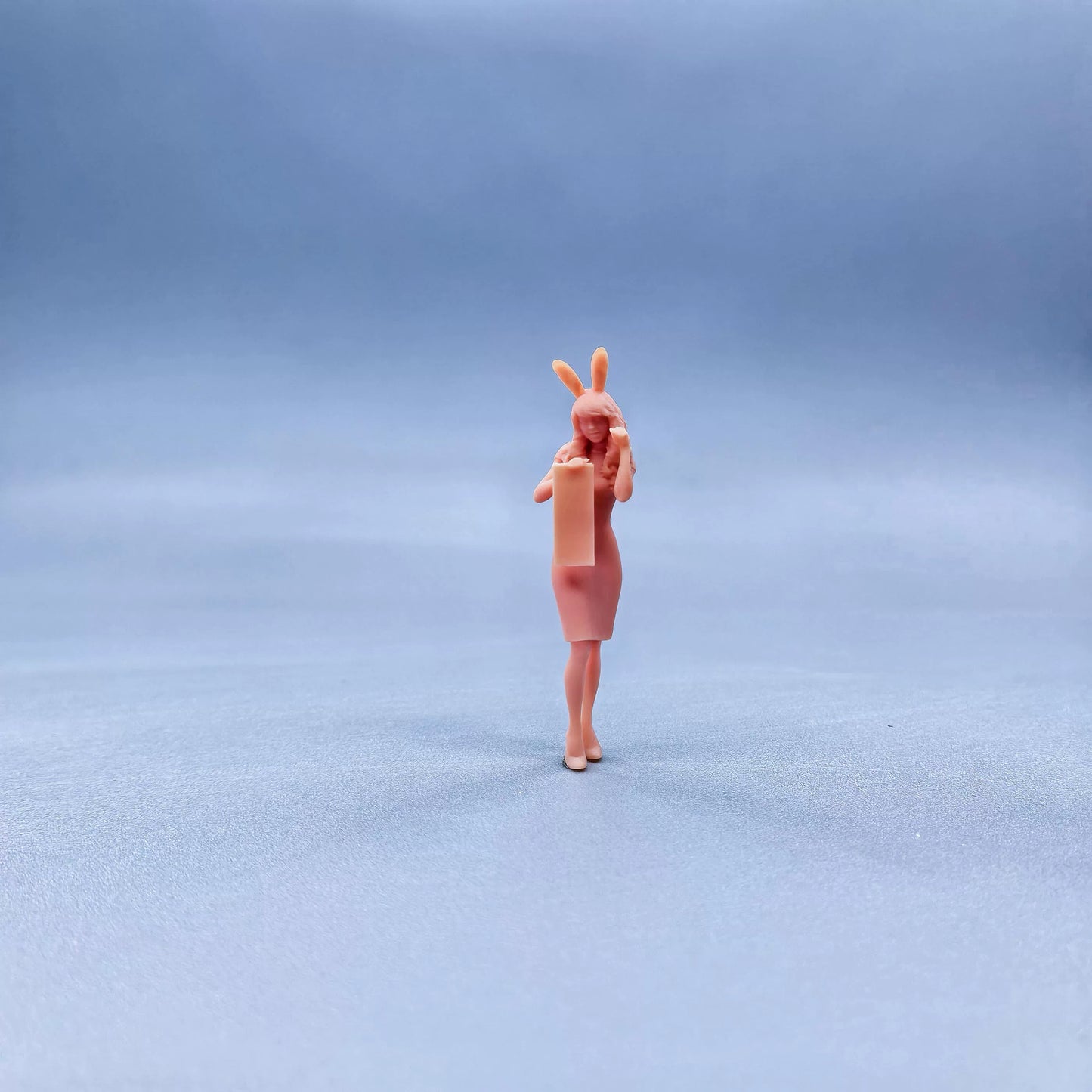 1/64 1/43 Figurines Scale Model Resin Qipao Rabbit Girl Uncolored Miniatures Diorama Hand-painted W709