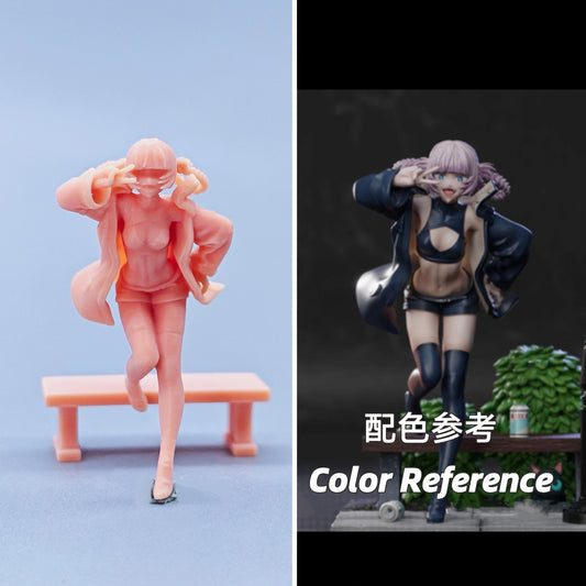 1/64 1/43 Figurines Scale Model Resin Nazuna Uncolored Miniatures Diorama Hand-painted D003 D004