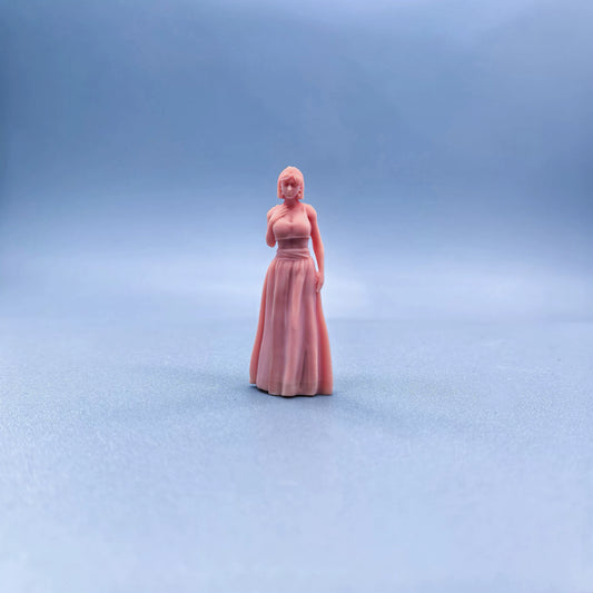 1/64 1/43 Figurines Scale Model Resin Beach Skirt Girl Uncolored Miniatures Diorama Hand-painted W624