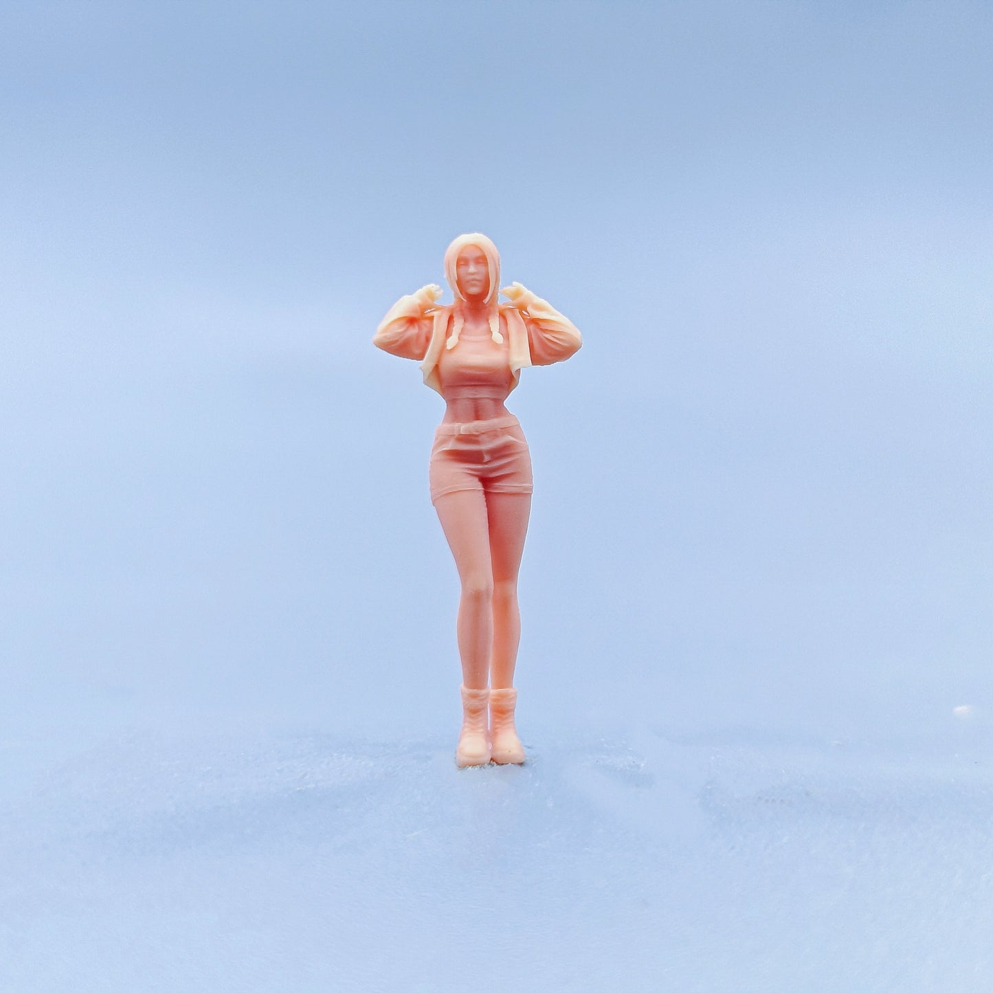 1/64 1/43 Figurines Scale Model Resin Fashionable and Cool Girl Uncolored Miniatures Diorama Hand-painted D609