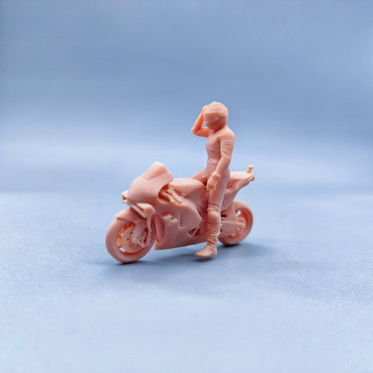 1/64 1/43 Figurines Scale Model Resin Racing Motorcycle Driver Uncolored Miniatures Diorama Hand-painted W604