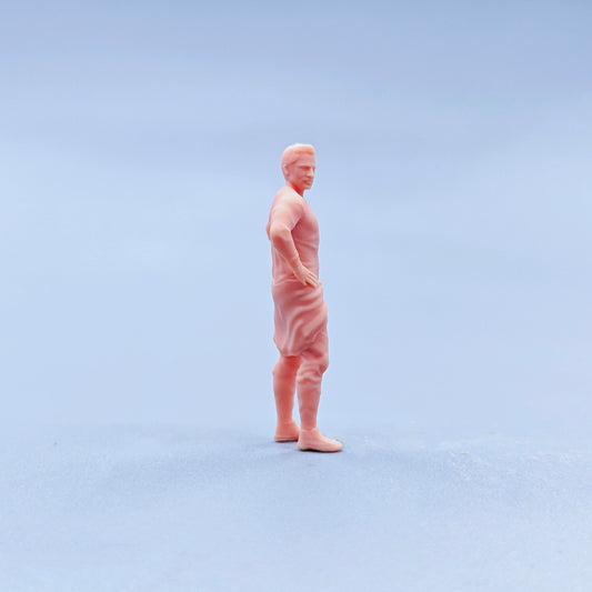 1/64 1/43 Figurines Scale Model Resin A Young Man with Hands on His Waist Uncolored Miniatures Diorama Hand-painted D724
