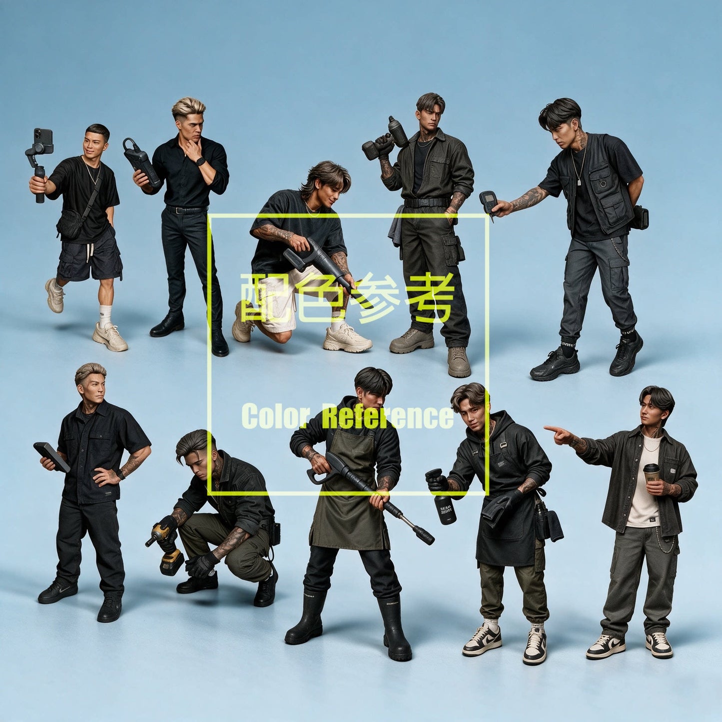 1/64 1/43 Figurines Scale Model Resin Handsome Garage Staff Uncolored Miniatures Diorama Hand-painted X016 X026