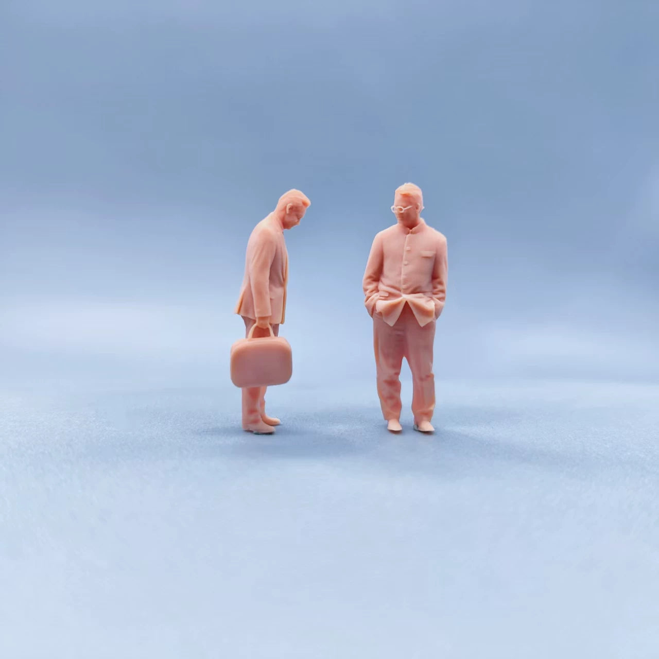 1/64 1/43 Figurines Scale Model Resin Boss and Assistant Uncolored Miniatures Diorama Hand-painted W516 W517