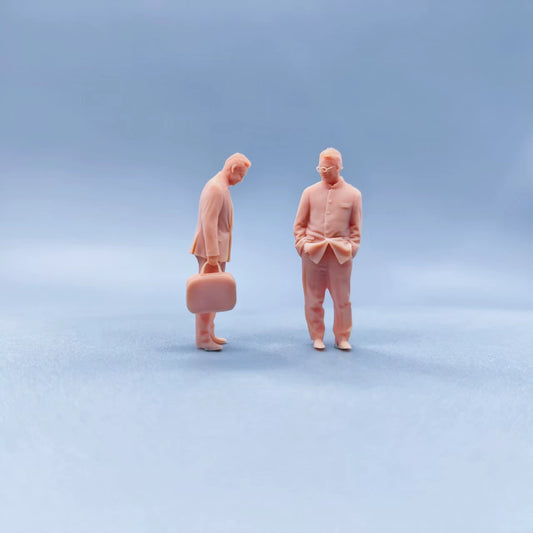 1/64 1/43 Figurines Scale Model Resin Boss and Assistant Uncolored Miniatures Diorama Hand-painted W516 W517