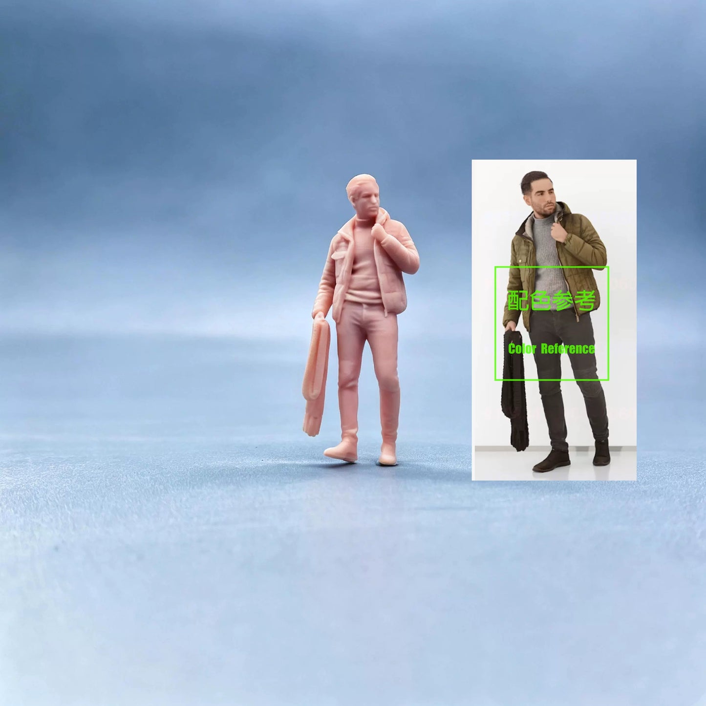 1/64 1/43 Figurines Scale Model Resin The Man Holding The Scarf Uncolored Miniatures Diorama Hand-painted W712