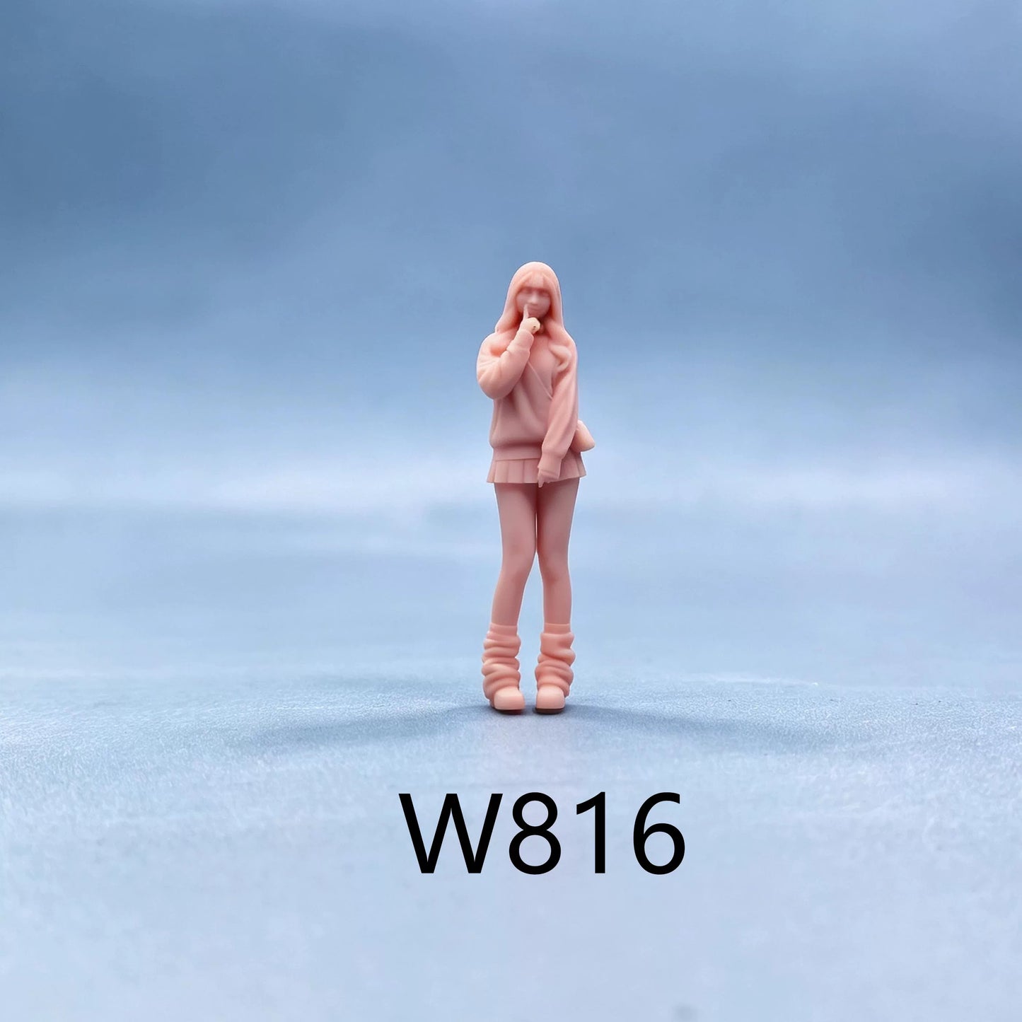 1/64 1/43 Figurines Scale Model Resin Cute JK Trendy Girl Uncolored Miniatures Diorama Hand-painted W815 W818