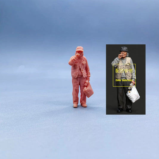 1/64 1/43 Figurines Scale Model Resin Carrying A Shopping Bag Sir Uncolored Miniatures Diorama Hand-painted W703