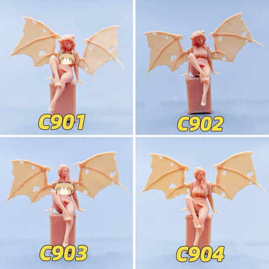 1/64 1/43 Figurines Scale Model Resin Devil Girl Uncolored Miniatures Diorama Hand-painted C901 C904